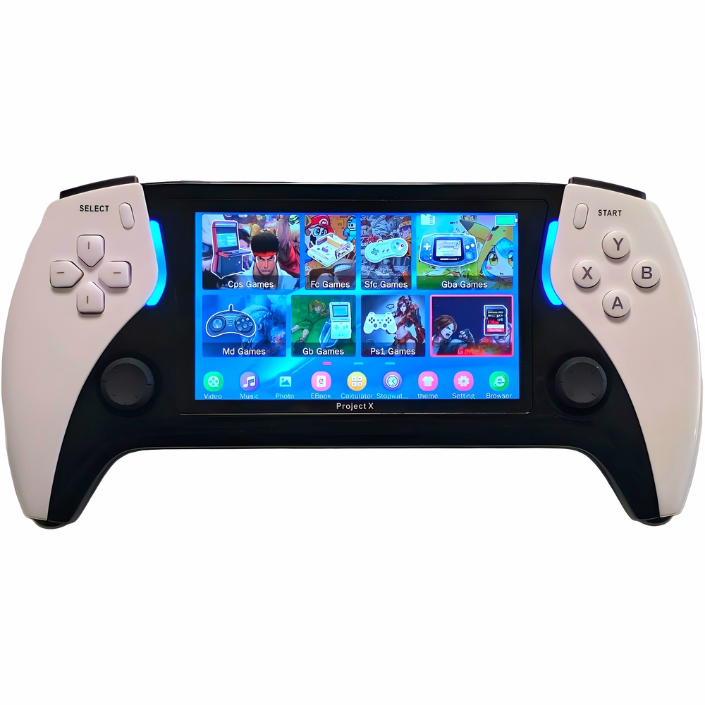 Handheld Gaming Console - Black and White | Plug & Play | Accesories & Content